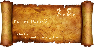 Kolbe Dorián névjegykártya